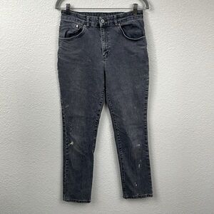 The Ragged Priest High Rise Straight Leg Jeans Antique Faded Black Sz 30